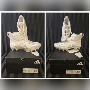 Adidas Men US 8.5 Or 9 Adizero Chaos High Top Lace Up Football Cleats White Gray